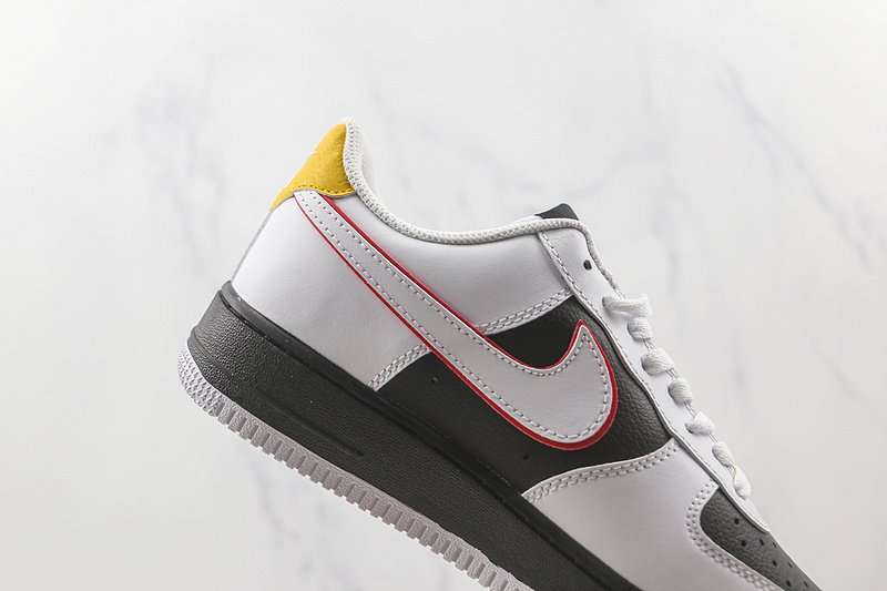 Nike Air Force 1 Low "White/Black/Red Swoosh/Gold" фото № 3