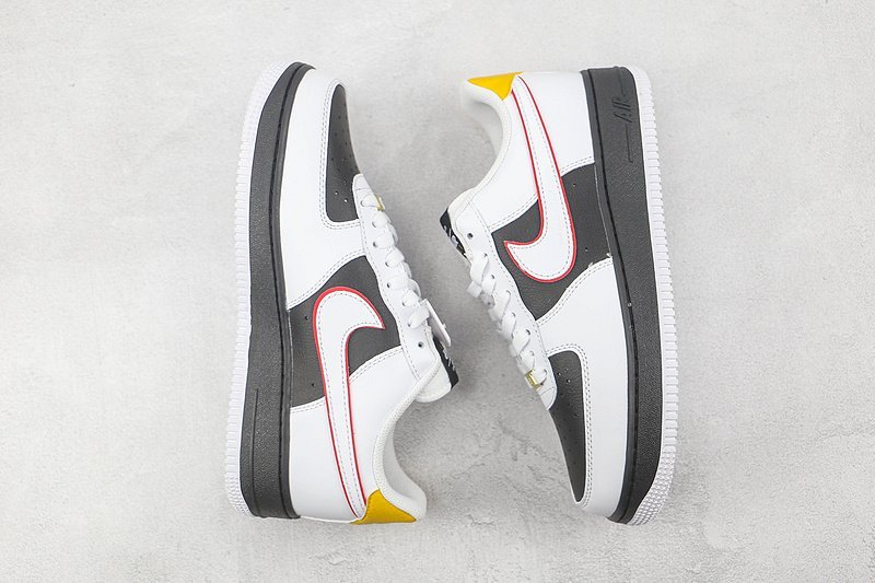 Nike Air Force 1 Low "White/Black/Red Swoosh/Gold" фото № 7