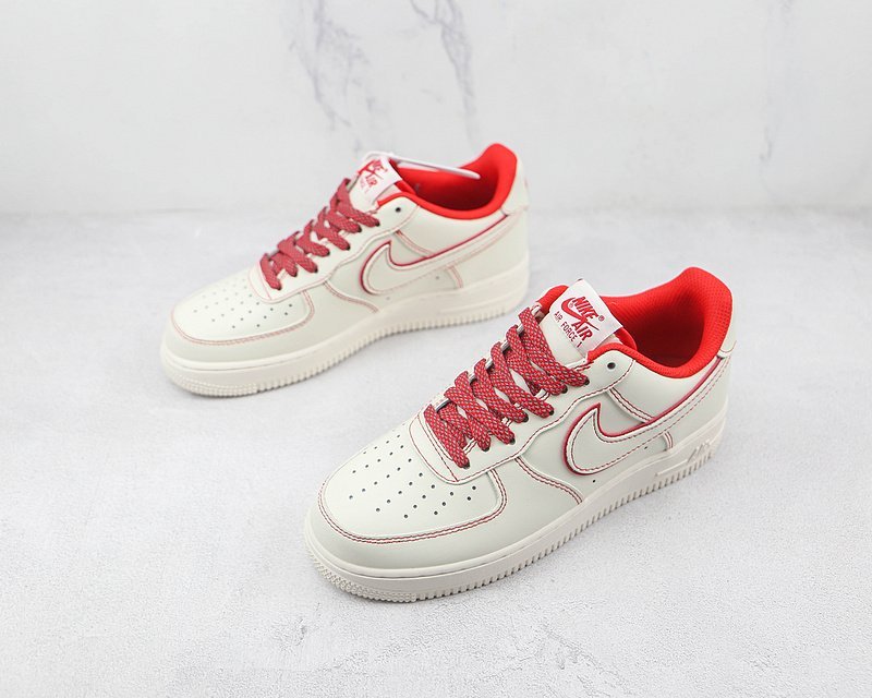 Nike Air Force 1 Low "Beige Red Canvas" фото № 5