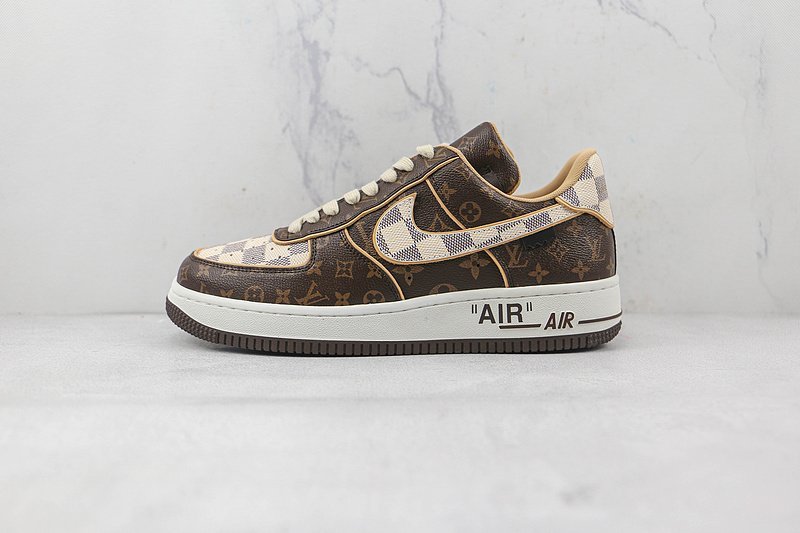 Louis Vuitton x Nike Air Force 1 Low "Brown/Cream Checkers" фото № 2