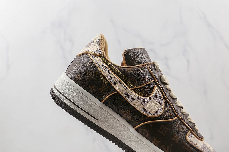 Louis Vuitton x Nike Air Force 1 Low "Brown/Cream Checkers" фото № 3