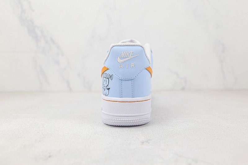 Nike Air Force 1 07 Low "Light Blue/Grey/Orange" фото № 9