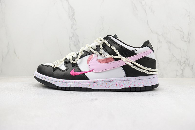 Nike Dunk Low Multi Swoosh «White/Black/Pinky» фото № 2