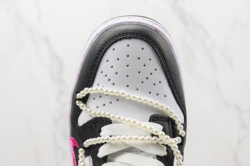 Nike Dunk Low Multi Swoosh «White/Black/Pinky» фото № 3