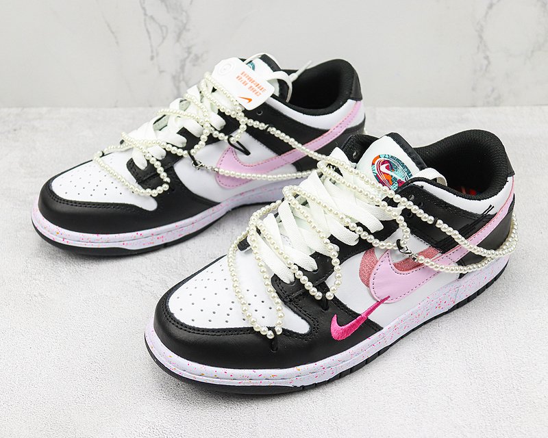 Nike Dunk Low Multi Swoosh «White/Black/Pinky» фото № 5