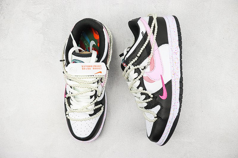Nike Dunk Low Multi Swoosh «White/Black/Pinky» фото № 6