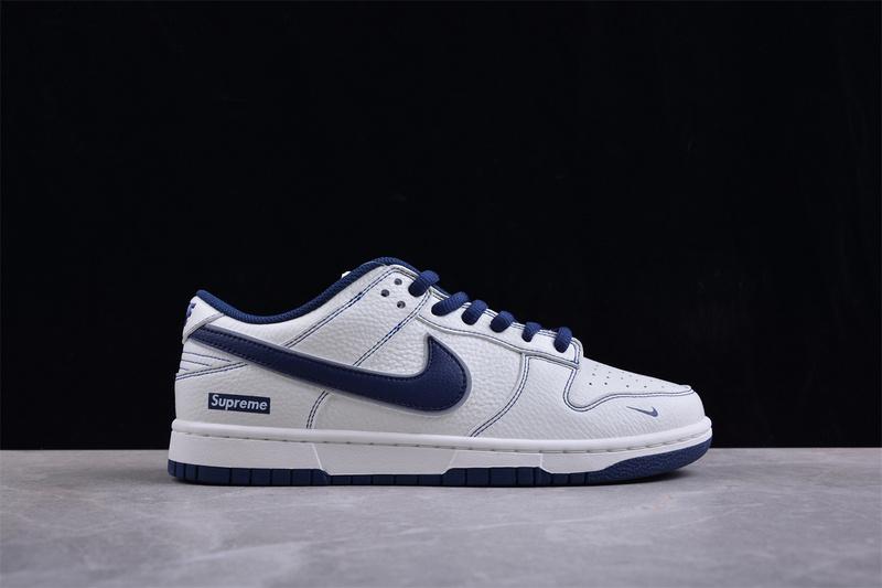 Supreme x Nike Dunk Low "White/Blue" фото № 8