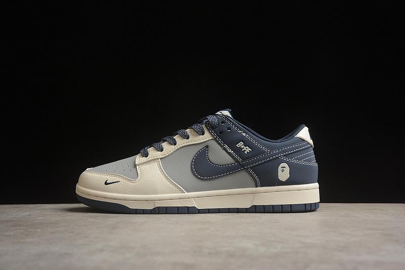 BAPE x Nike Dunk Low "Gray/Navy" фото № 7