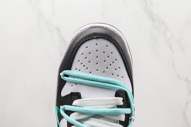 Nike Dunk Low Multi Swoosh "Black/White/Turquoise" фото № 4