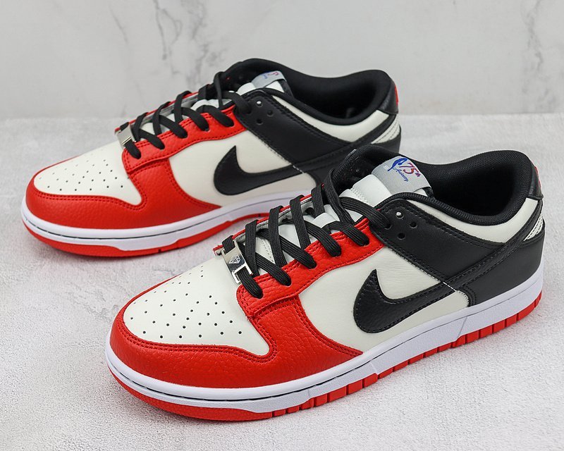 NBA x Nike Dunk Low "Black/Chile Red" фото № 5