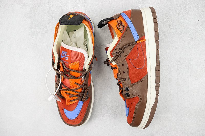 EJDER x Nike Dunk Low "Multi-Element/Red/Brown" фото № 6