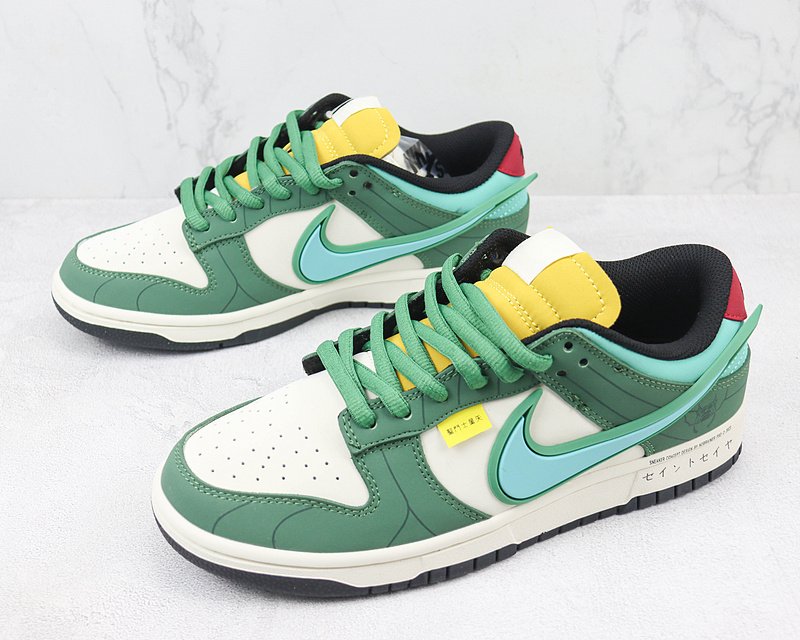 Saint Seiya x Nike Dunk Low "White/Green/Blue" фото № 5