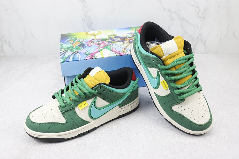 Saint Seiya x Nike Dunk Low "White/Green/Blue" фото № 7