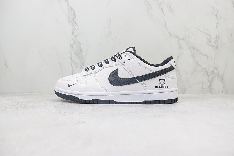 HIPANDA x Nike Dunk Low "White/Black/Mini Swoosh" фото № 2