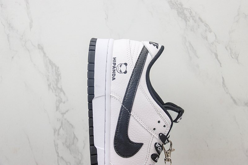 HIPANDA x Nike Dunk Low "White/Black/Mini Swoosh" фото № 3