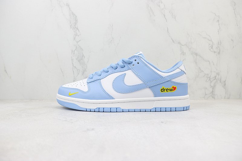 drew x Nike Dunk Low "Blue/White" фото № 2