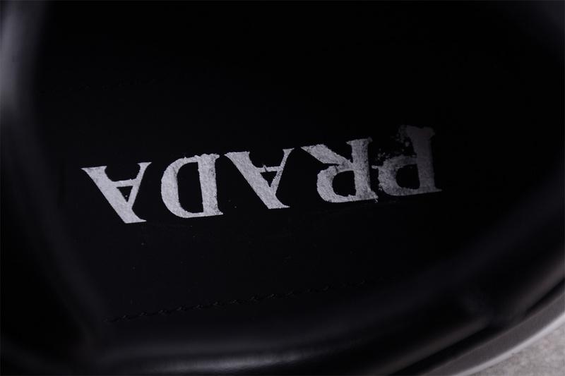 Prada Leather Downtown Triangle Sneakers "Black" фото № 9