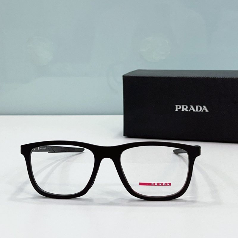 Оправа для очков Prada Square Frame With Line And Logo Side "Black" фото № 2