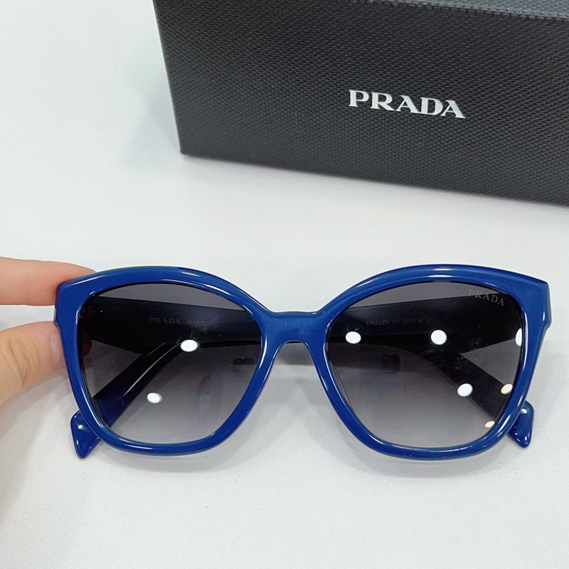 Солнцезащитные очки Prada Rounded Square Form And Logo On Temples "Blue" фото № 2