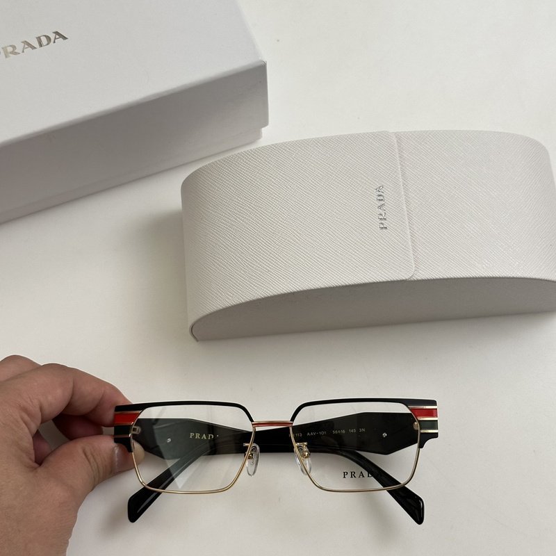 Оправа для очков Prada Rectangle Shaped With Top Colorful Stripes "Black/Gold" фото № 2