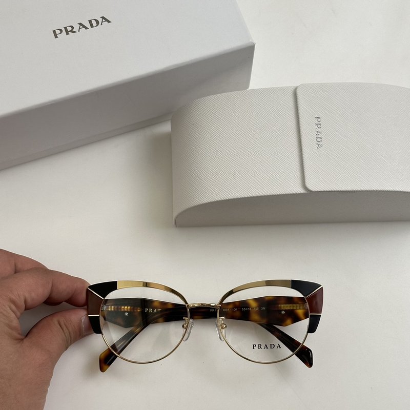 Оправа для очков Prada Round Shaped With Top Colorful Stripes "Brown/Yellow" фото № 2