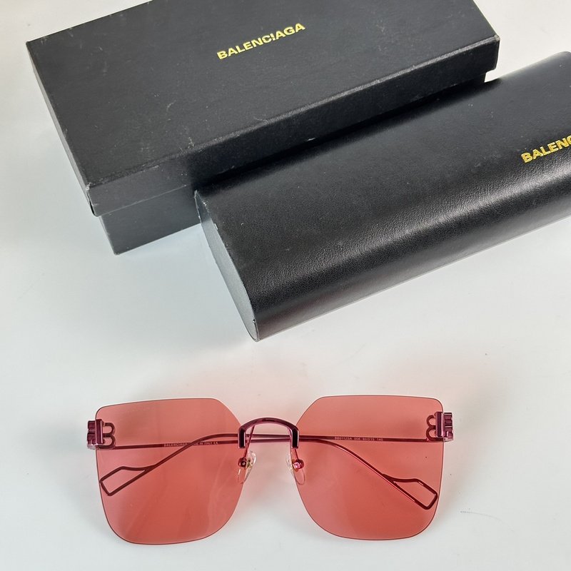 Солнцезащитные очки Balenciaga Large Lenses And Temples Decorated By Logo "Red" фото № 2