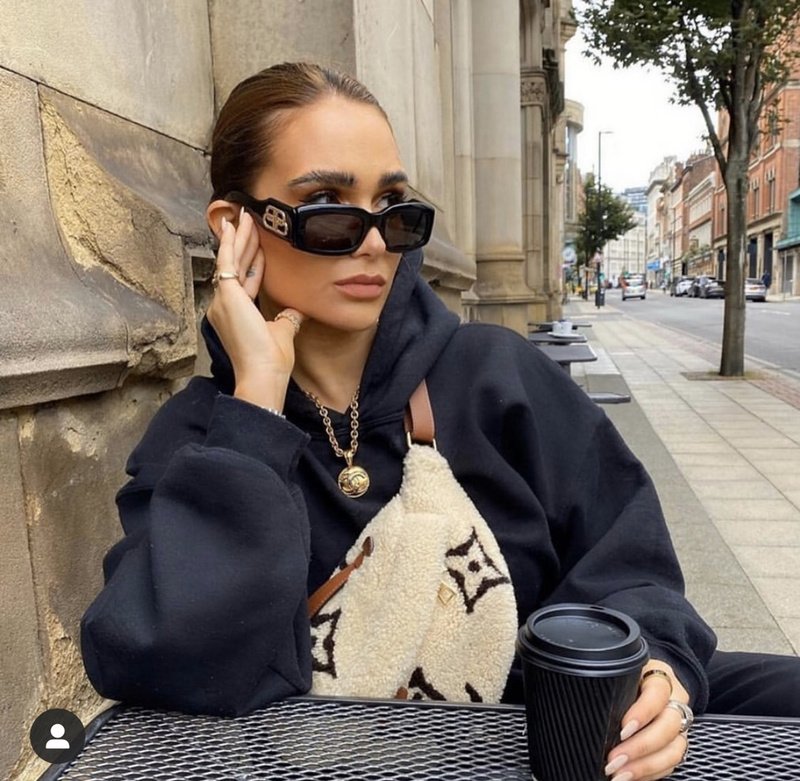 Солнцезащитные очки Balenciaga Big Logo On Temples "Black" фото № 9