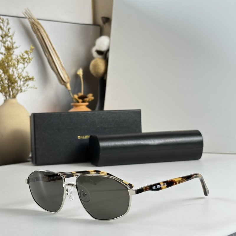 Солнцезащитные очки Balenciaga Aviator Form And Logo Inscription On Temples "Brown/Yellow" фото № 2