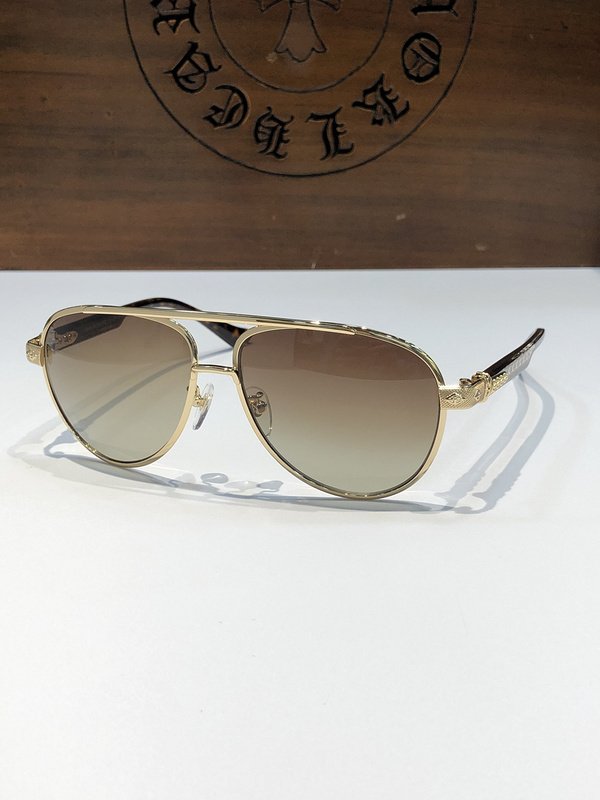 Солнцезащитные очки Chrome Hearts Temples Decorated By Patterns Aviator Form "Brown" фото № 2