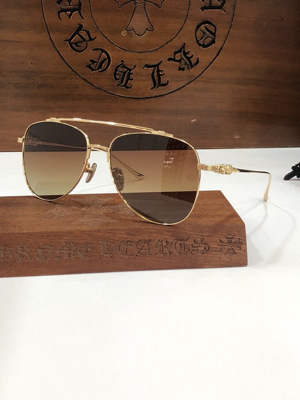 Солнцезащитные очки Chrome Hearts Thin Temples With Ornament "Brown" фото № 2