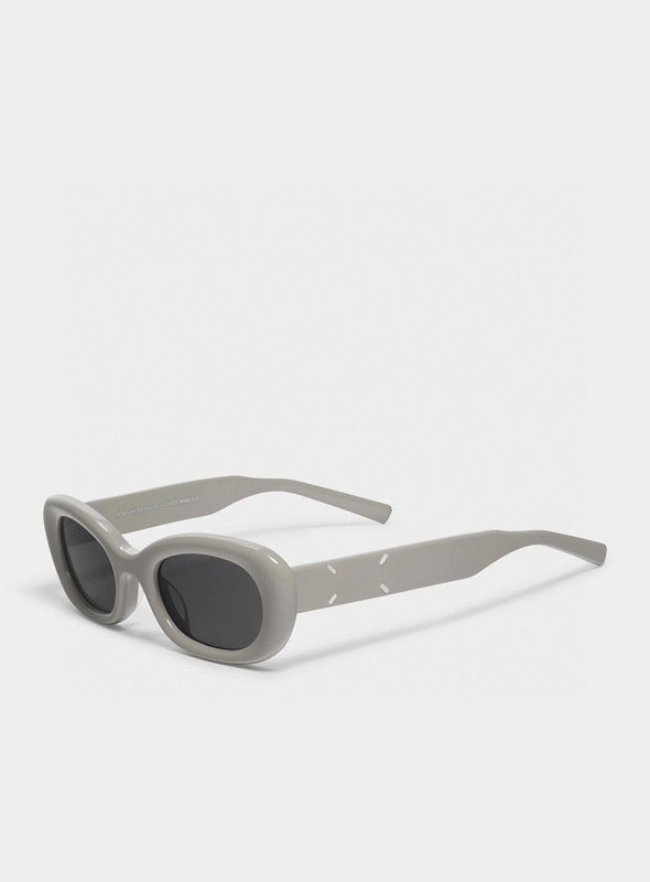 Солнцезащитные очки Maison Margiela Round Shaped And Temples Decorated By Stripes "Gray" фото № 6