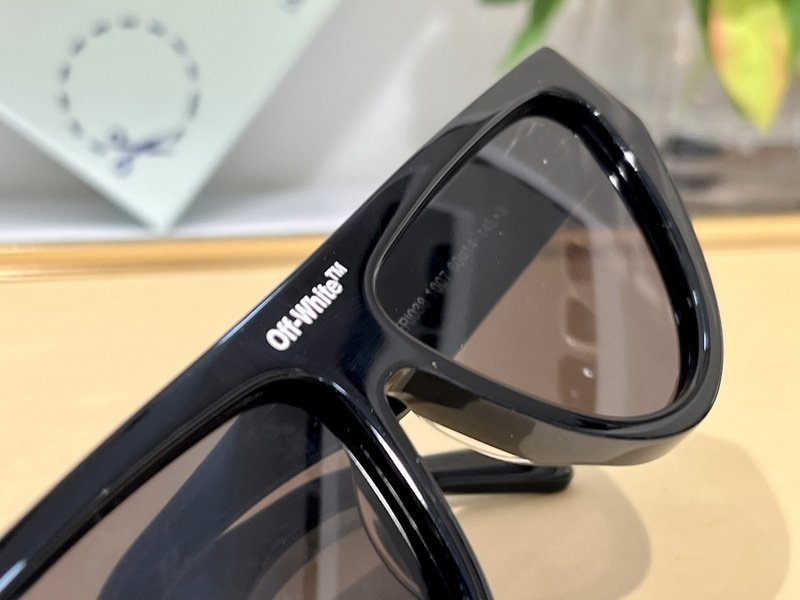 Солнцезащитные очки Off White Logo Inscription On The Bridge Of The Nose "Black" фото № 5