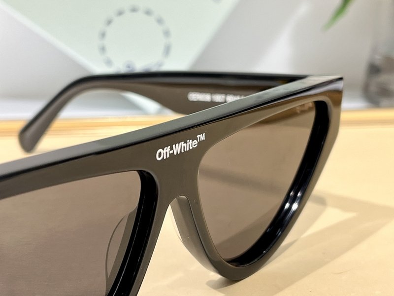 Солнцезащитные очки Off White Logo Inscription On The Bridge Of The Nose "Black" фото № 6