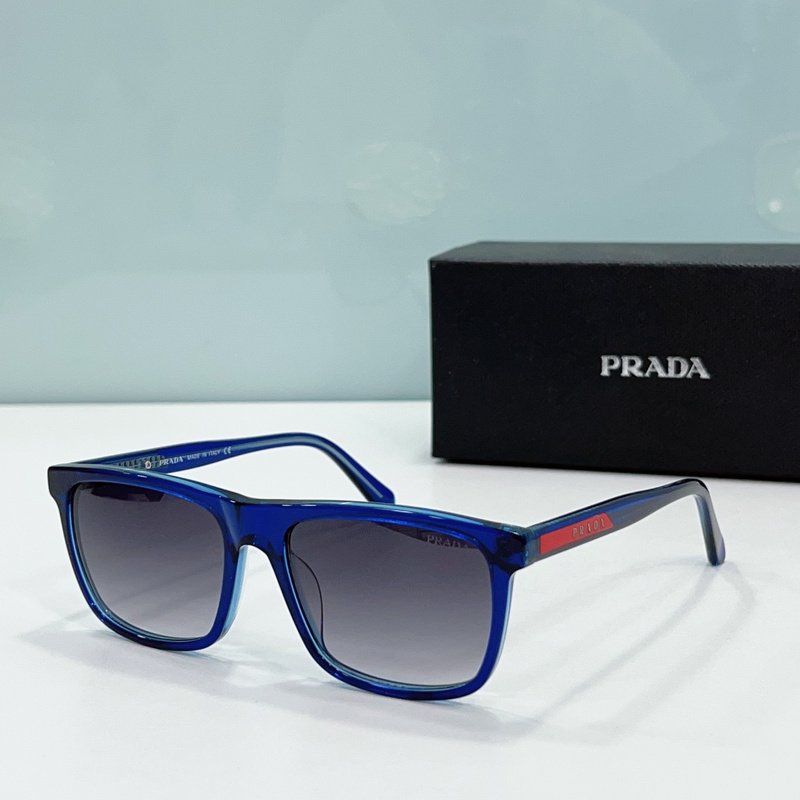 Солнцезащитные очки Prada Rectangle Form And Inscription On Frame "Blue" фото № 2