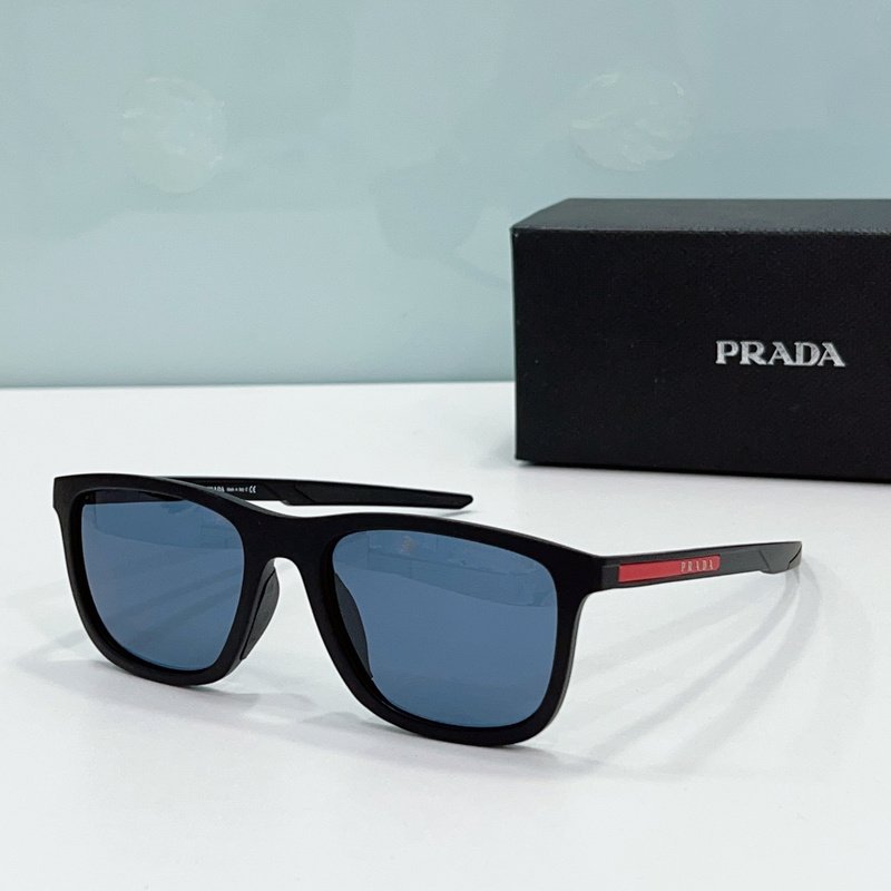 Солнцезащитные очки Prada Logo On Frame "Blue/Black" фото № 2
