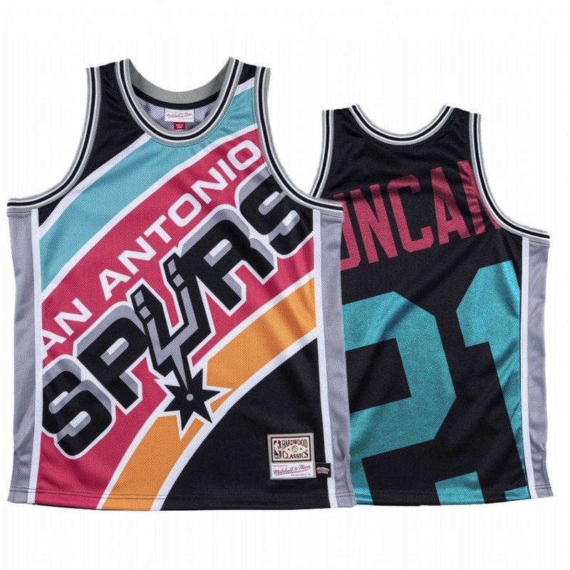Баскетбольная Джерси Mitchell And Ness San Antonio Spurs №21 Tim Duncan With Logo "Black" фото № 2