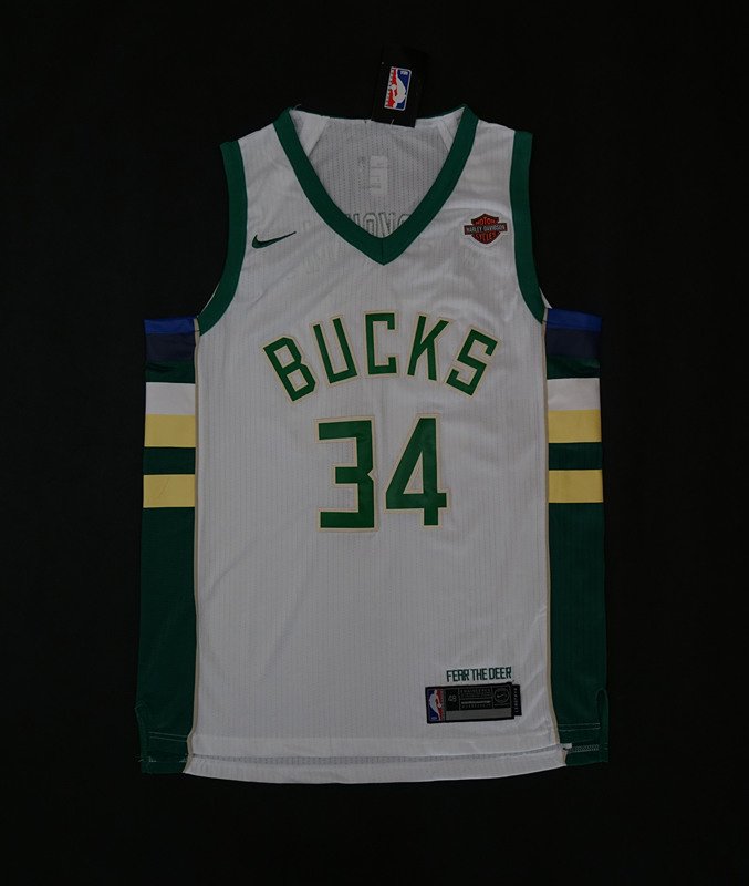 Баскетбольная Джерси Nike Milwaukee Bucks 17-18 №34 Giannis Antetokounmpo With Logo "White" фото № 6