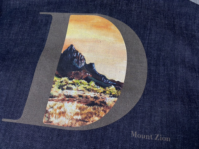 Джинсовая Рубашка Dior Landscape Mountains "Blue/Gray" фото № 8