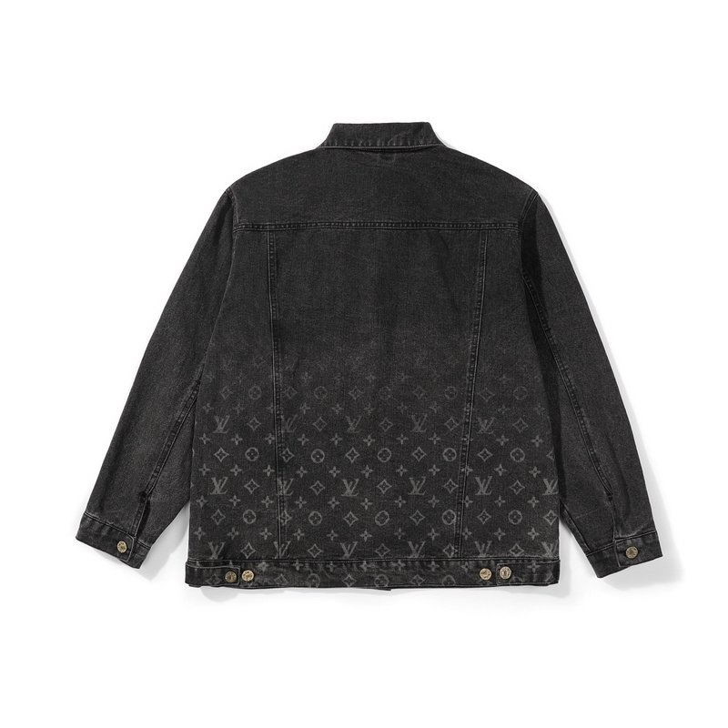Джинсовая Куртка Louis Vuitton With Logo Print On Half "Black/Gray" фото № 3
