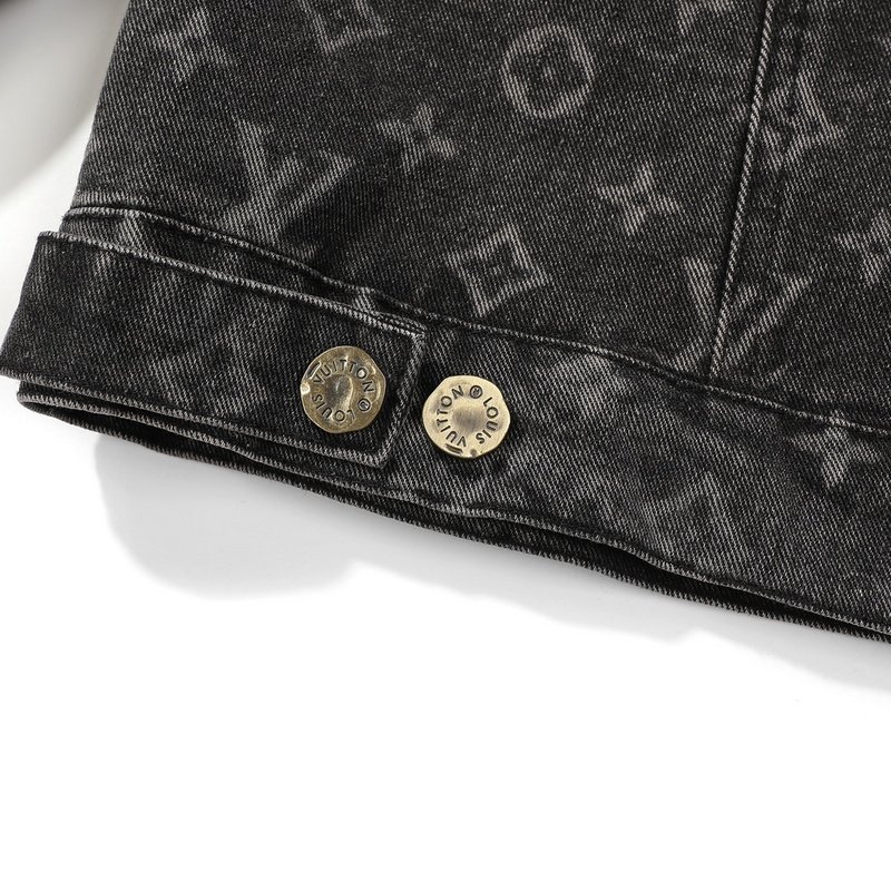 Джинсовая Куртка Louis Vuitton With Logo Print On Half "Black/Gray" фото № 5