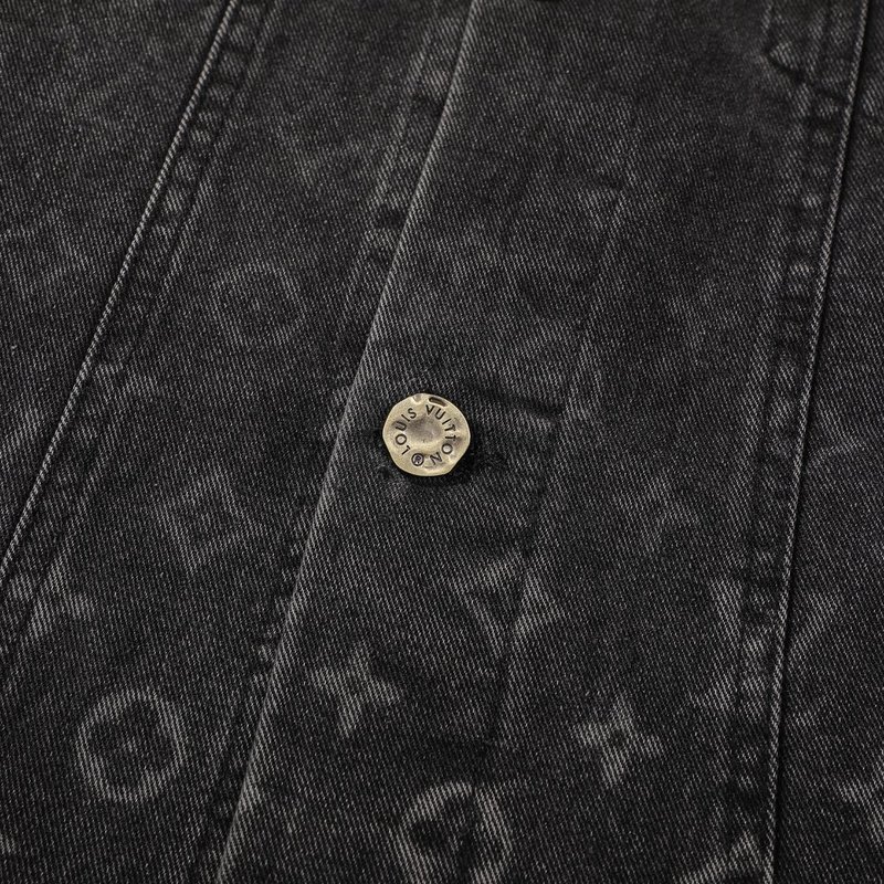Джинсовая Куртка Louis Vuitton With Logo Print On Half "Black/Gray" фото № 6