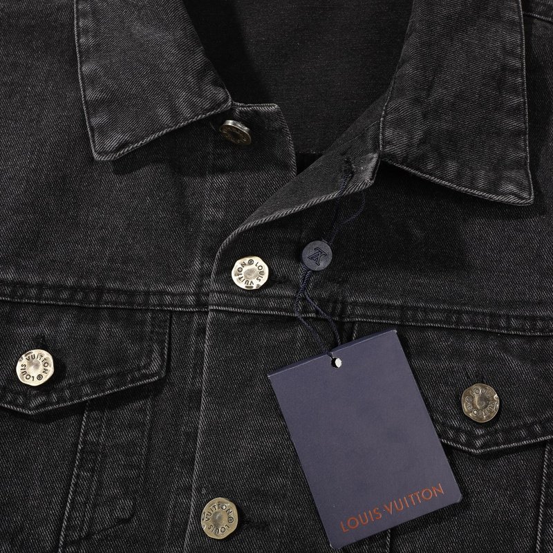 Джинсовая Куртка Louis Vuitton With Logo Print On Half "Black/Gray" фото № 8