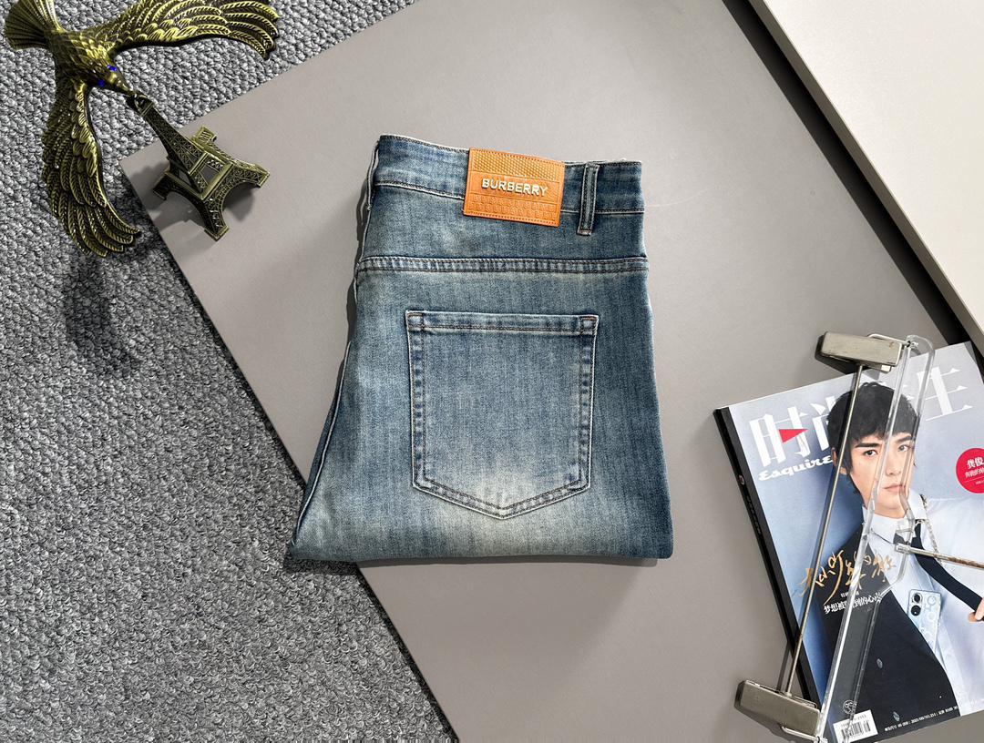 Джинсы Burberry Frontside Silver Logo BT Brown Stripe Burberry "Blue" фото № 2