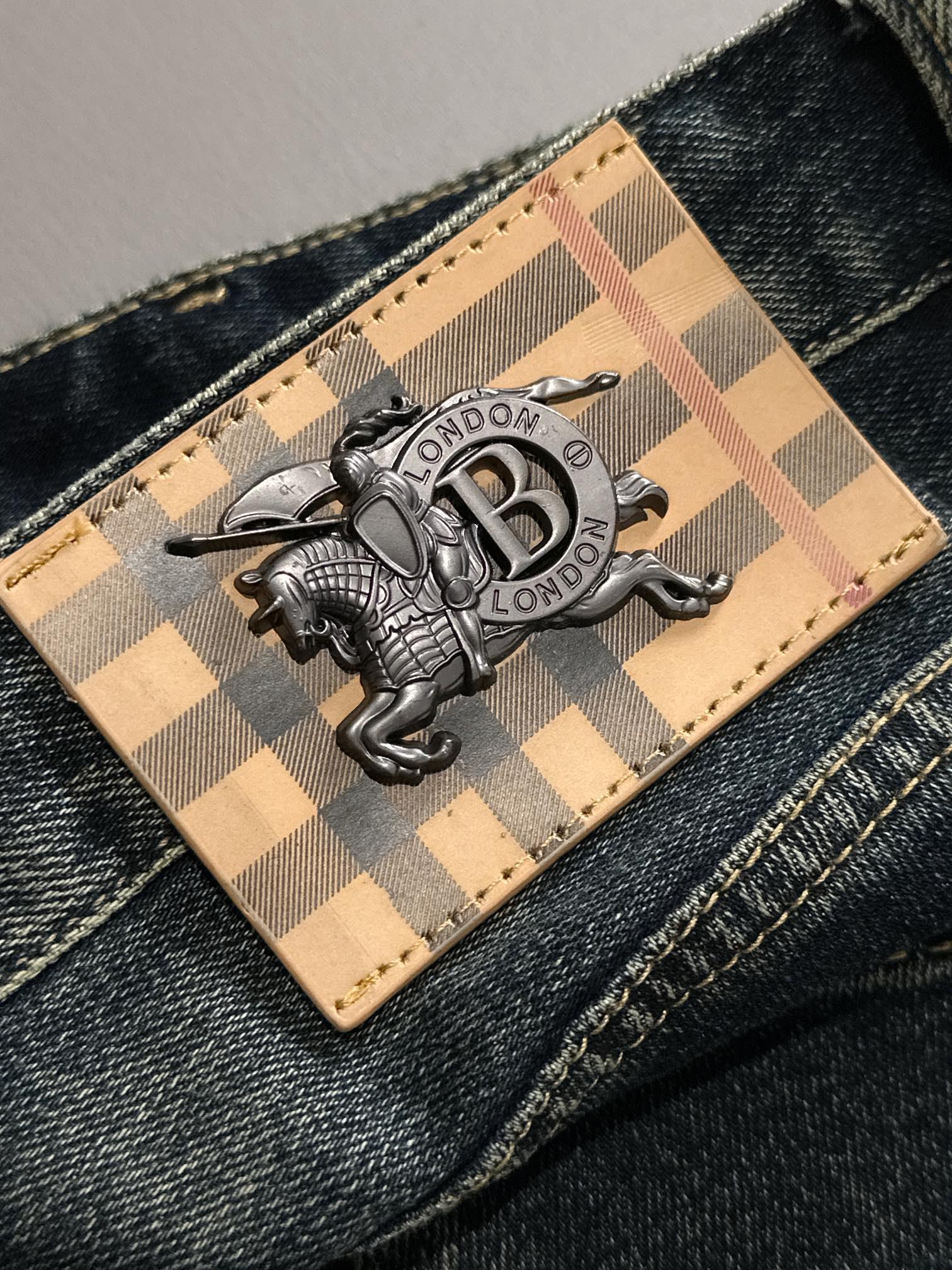 Джинсы Burberry Backside Silver Warrior And Horse London "Blue" фото № 6