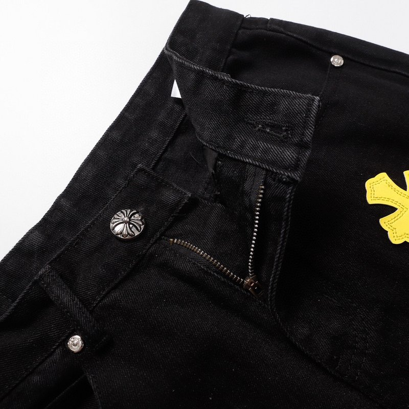 Джинсы Chrome Hearts With Yellow Cross Patch "Black" фото № 2