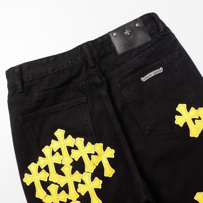 Джинсы Chrome Hearts With Yellow Cross Patch "Black" фото № 3