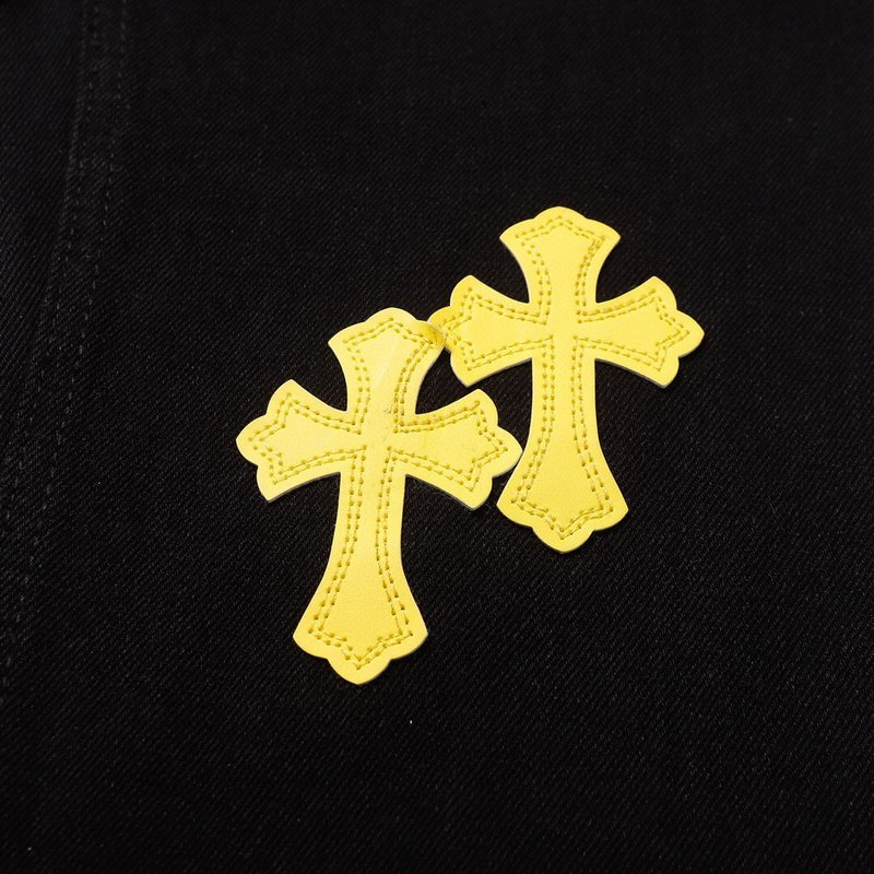 Джинсы Chrome Hearts With Yellow Cross Patch "Black" фото № 6
