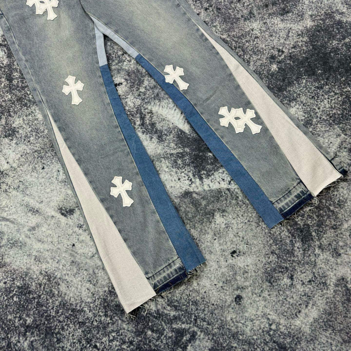 Джинсы Gallery Dept x Chrome Hearts White Cross "Gray Denim" фото № 3