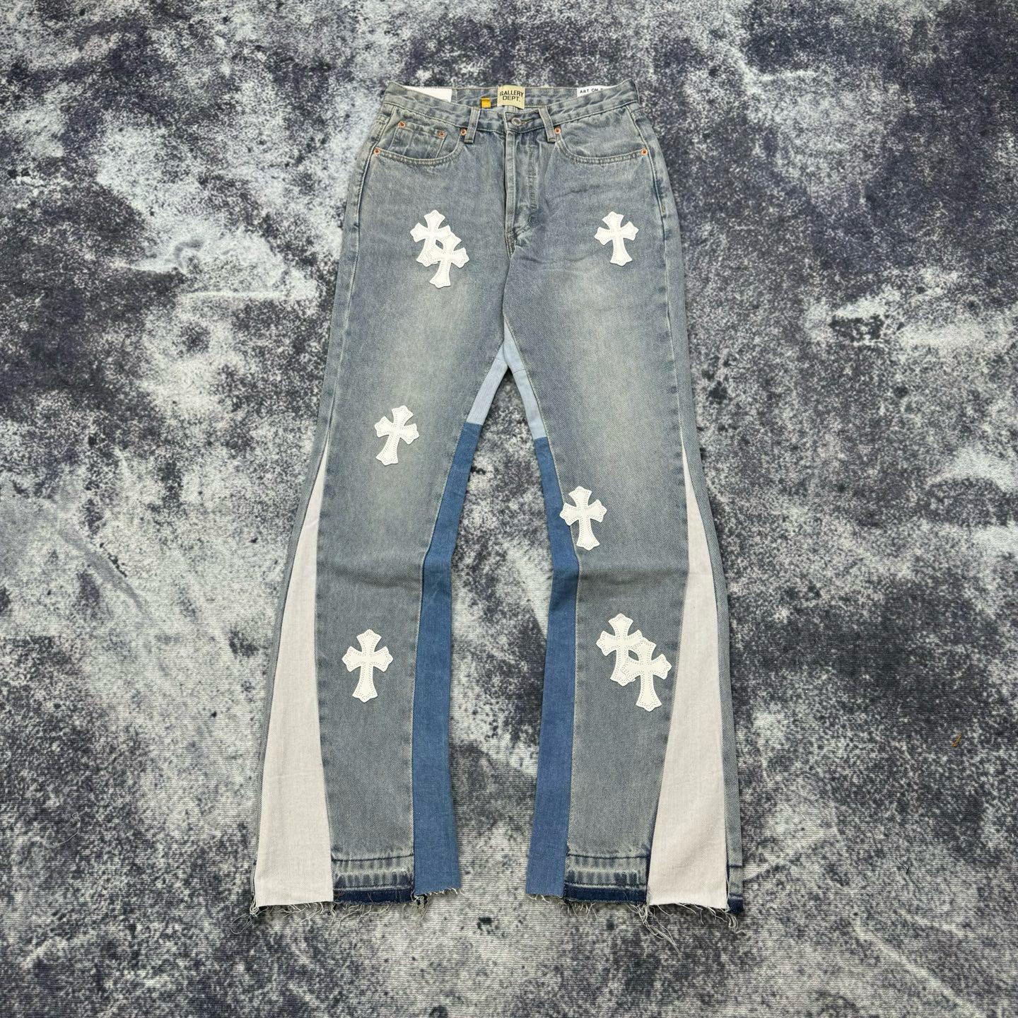 Джинсы Gallery Dept x Chrome Hearts White Cross "Gray Denim" фото № 2