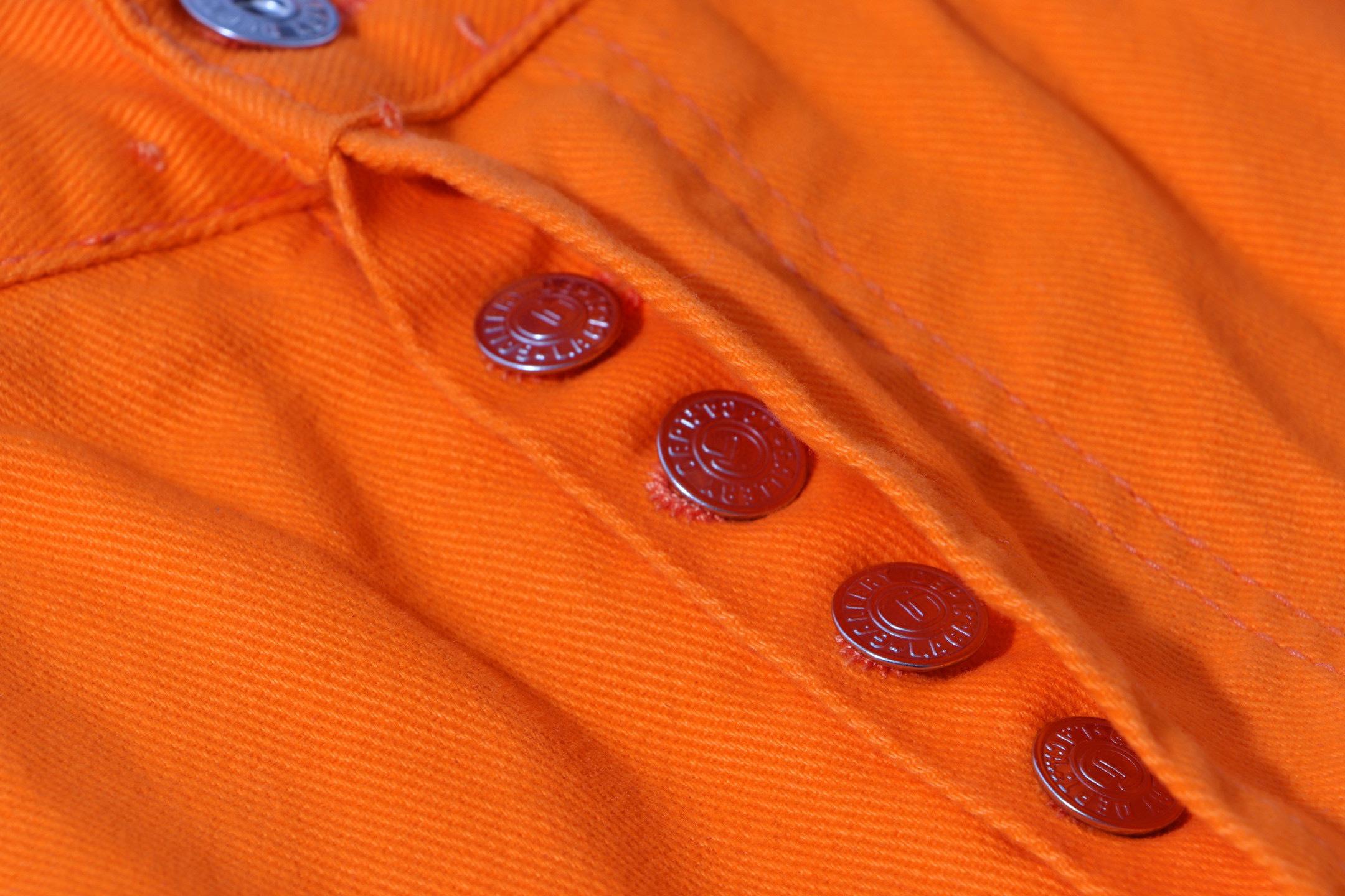 Джинсы Gallery Dept x Chrome Hearts Black Cross "Orange Denim" фото № 4